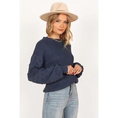 Petal And Pup Katrina Textured Sleeve Crewneck Knit Sweater 3 Petal And Pup Katrina Textured Sleeve Crewneck Knit Sweater