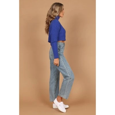 Petal And Pup Womens Kellan Turtleneck Cable Crop Knit Sweater 7 Petal And Pup Womens Kellan Turtleneck Cable Crop Knit Sweater - Image 5