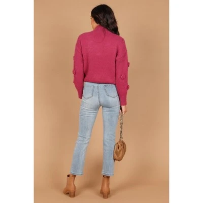 Petal And Pup Womens Raquel Mock Neck Flower Detail Knit Sweater 3 Petal And Pup Womens Raquel Mock Neck Flower Detail Knit Sweater