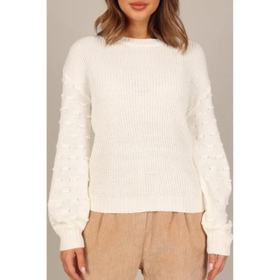 Petal And Pup Womens Katrina Textured Sleeve Crewneck Knit Sweater 4 Petal And Pup Womens Katrina Textured Sleeve Crewneck Knit Sweater - Image 2