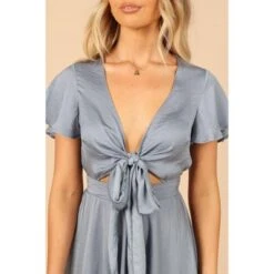 Petal And Pup Womens Amanda Hi Lo Tie Front Dress