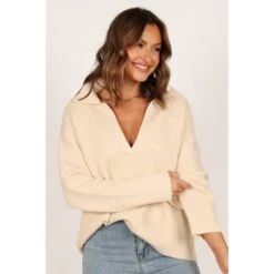 Petal And Pup Zala Vneck Collar Knit Sweater -Clothing Discount Shop GUEST d0a585cc fc94 46ed 9ede 7a61e8be756c