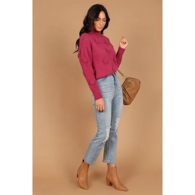 Petal And Pup Womens Raquel Mock Neck Flower Detail Knit Sweater 8 Petal And Pup Womens Raquel Mock Neck Flower Detail Knit Sweater - Image 6