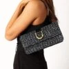 Alexa Shoulder Bag - Black Tweed -Clothing Discount Shop petal and pup usa accessories alexa shoulder bag black tweed one size 34024230715569