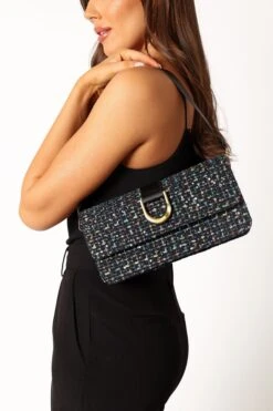 Alexa Shoulder Bag - Black Tweed