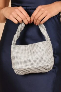 Alle Twist Handle Bag - Silver -Clothing Discount Shop petal and pup usa accessories alle twist handle bag silver one size 32456036581553