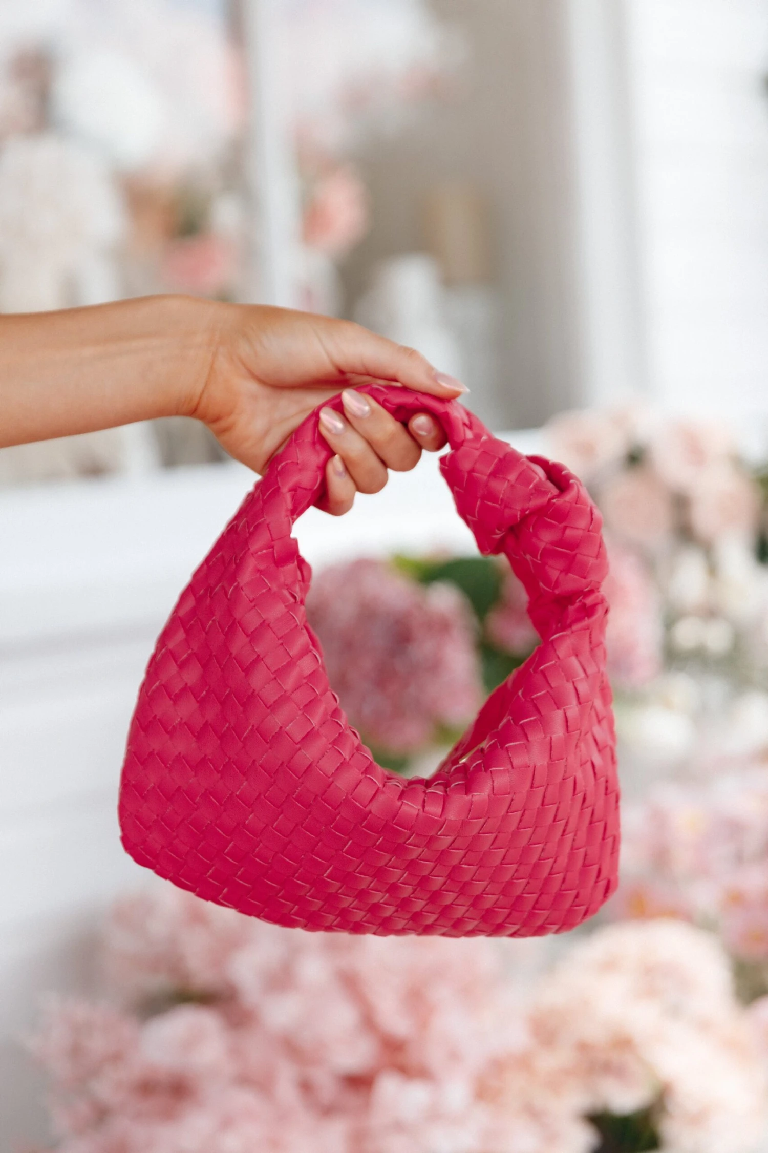 Alma Woven Shoulder Bag - Pink 3 Alma Woven Shoulder Bag - Pink