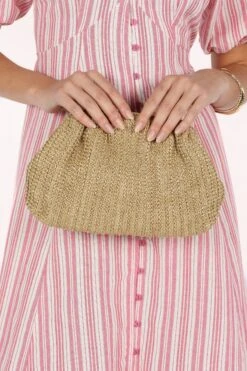 Amelia Straw Clutch - Natural -Clothing Discount Shop petal and pup usa accessories amelia straw clutch natural one size 33643509874865