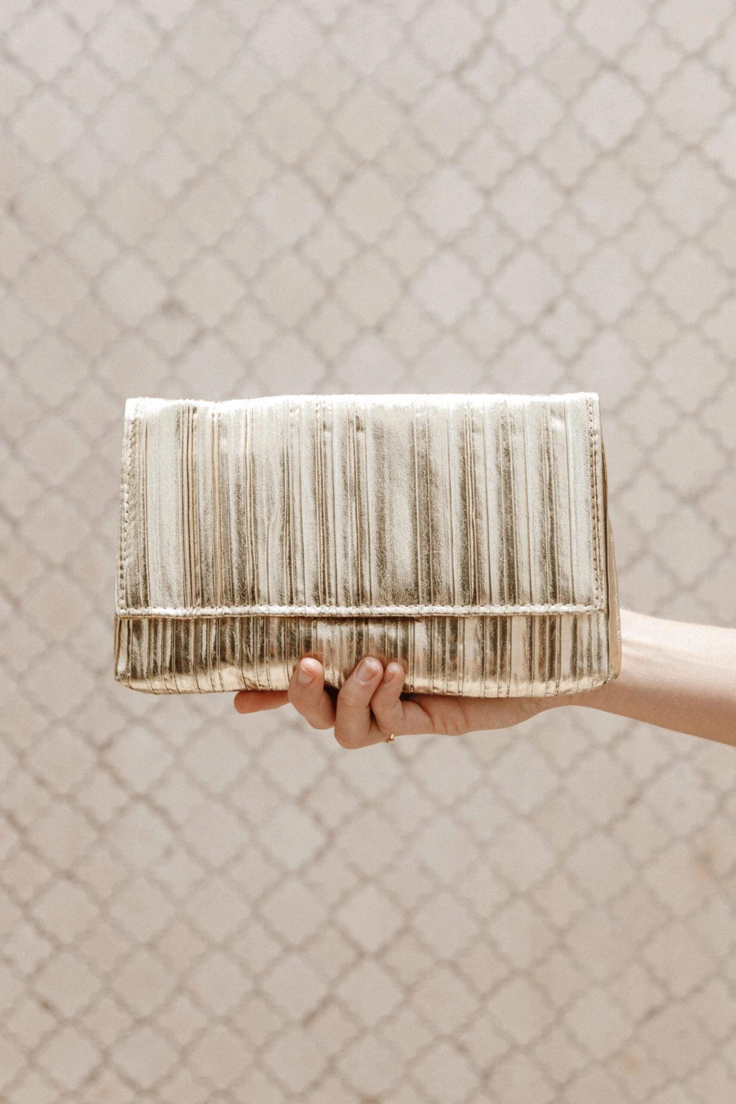 Gemma Ruched Clutch - Gold 4 Gemma Ruched Clutch - Gold - Image 2