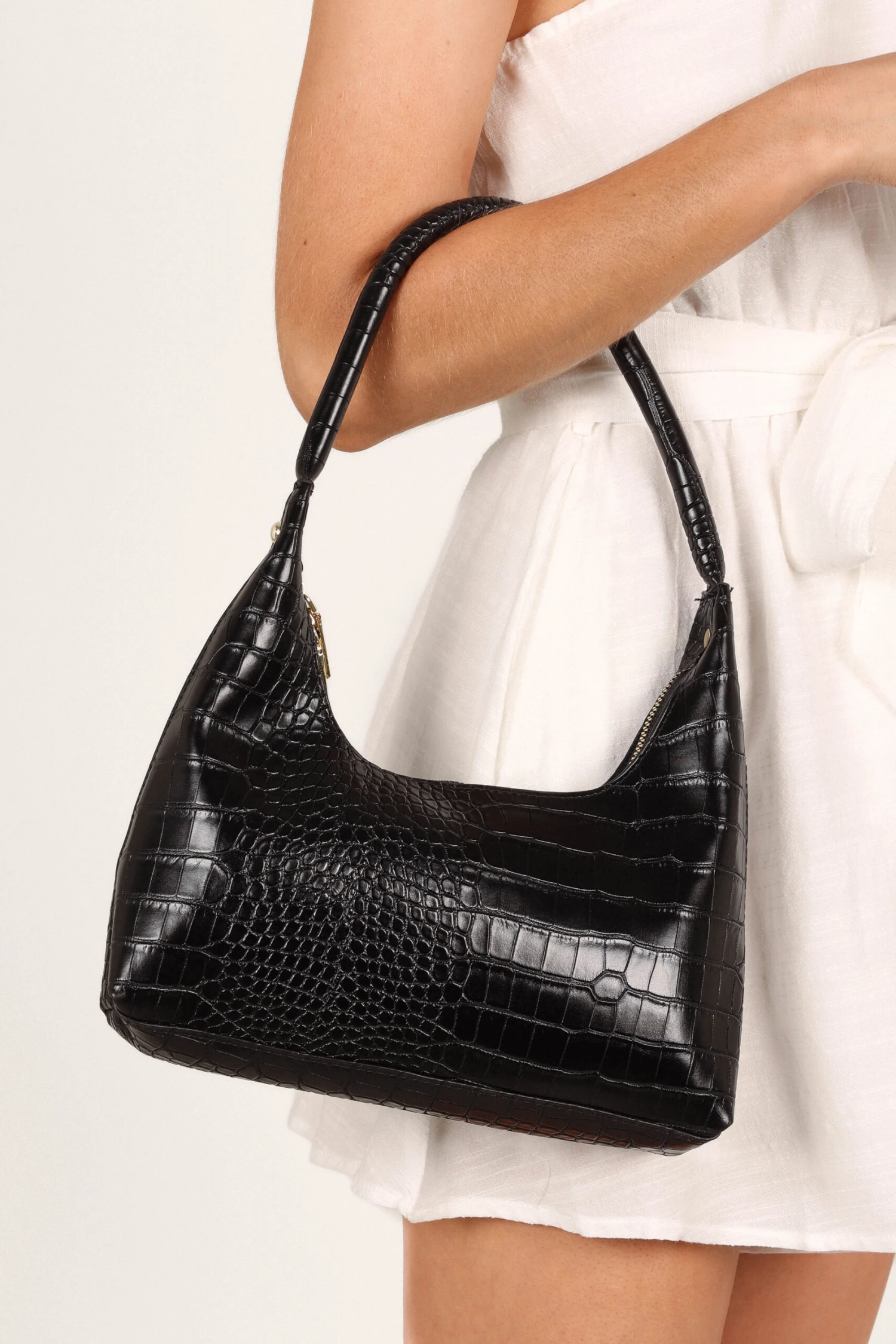 Hunter Shoulder Bag - Black Croc 3 Hunter Shoulder Bag - Black Croc