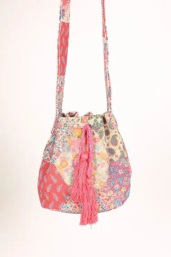 Magnolia Tassel Bag - Pink Patchwork -Clothing Discount Shop petal and pup usa accessories magnoli tassel bag pink patchwork one size 33690348585137