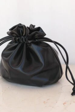 Poppy Drawstring Bag - Black -Clothing Discount Shop petal and pup usa accessories poppy drawstring bag black one size 32924873392305