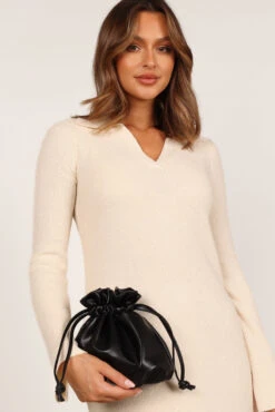 Poppy Drawstring Bag - Black -Clothing Discount Shop petal and pup usa accessories poppy drawstring bag black one size 33245797679281