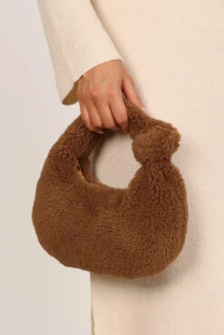 Riley Faux Shearling Bag - Tan