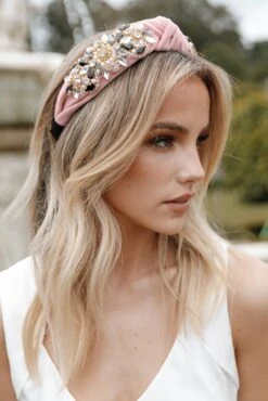 Roan Embellished Headband - Blush