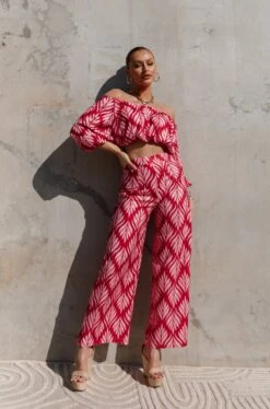 Alexia Wide Leg Pants - Pink