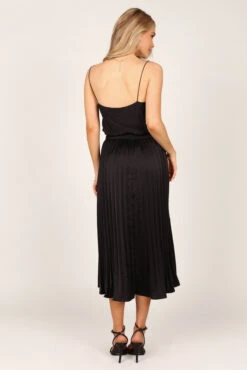 Anderson Pleat Midi Skirt - Black 15 Anderson Pleat Midi Skirt - Black -Clothing Discount Shop petal and pup usa bottoms anderson pleat midi skirt black 33246474993841