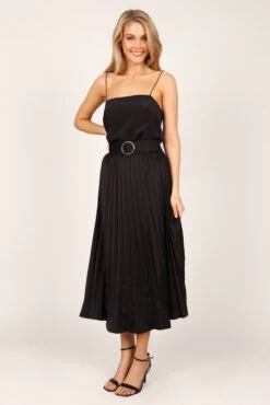 Anderson Pleat Midi Skirt - Black 14 Anderson Pleat Midi Skirt - Black -Clothing Discount Shop petal and pup usa bottoms anderson pleat midi skirt black 33246475026609