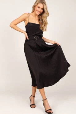 Anderson Pleat Midi Skirt - Black 13 Anderson Pleat Midi Skirt - Black -Clothing Discount Shop petal and pup usa bottoms anderson pleat midi skirt black 33246475092145