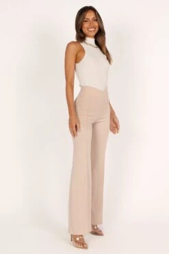 Archie High Waisted Tailored Pants - Beige 16 Archie High Waisted Tailored Pants - Beige -Clothing Discount Shop petal and pup usa bottoms archie high waisted tailored pants beige 33378344763569