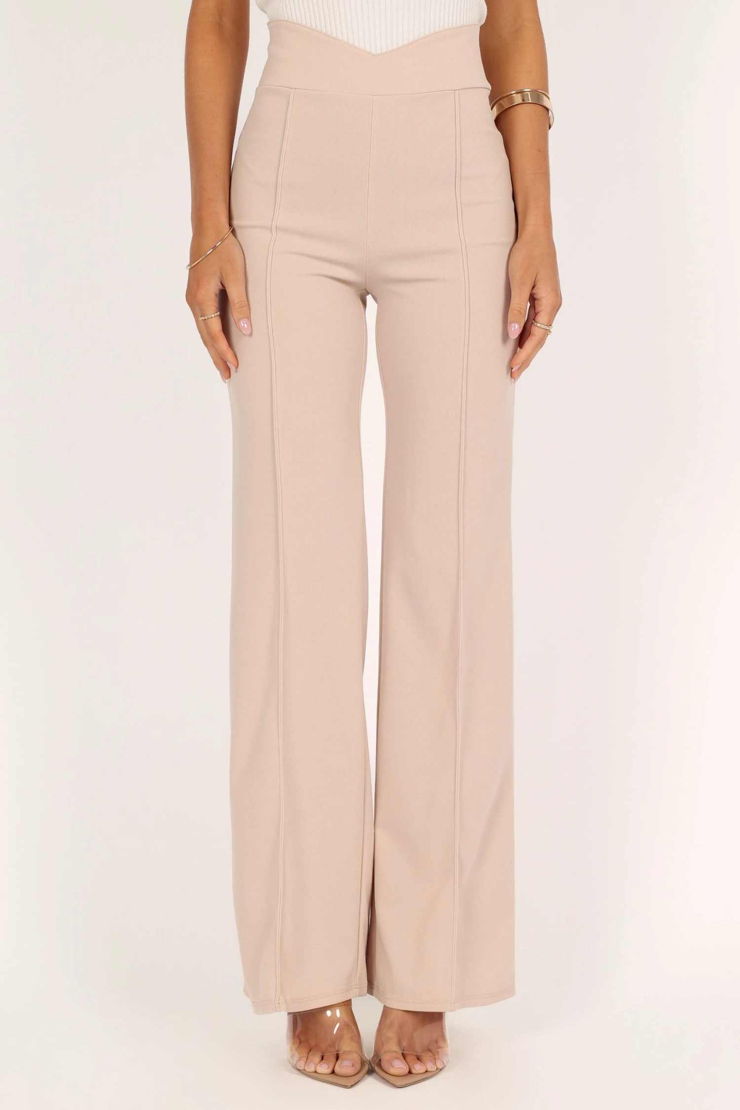 Archie High Waisted Tailored Pants - Beige 7 Archie High Waisted Tailored Pants - Beige - Image 5