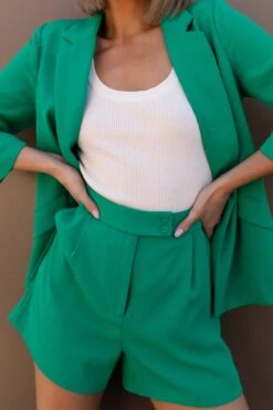 Audrey Tailored Shorts - Teal -Clothing Discount Shop petal and pup usa bottoms audrey tailored shorts teal 32440867815601