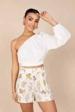 August Tailored Shorts - Beige Floral -Clothing Discount Shop petal and pup usa bottoms august tailored shorts beige floral 32317552361649