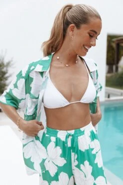 Bentley Wide Leg Pant - Green Floral -Clothing Discount Shop petal and pup usa bottoms bentley wide leg pant green floral 33712090972337