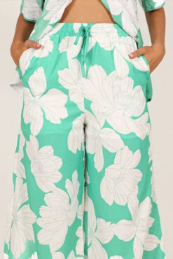 Bentley Wide Leg Pant - Green Floral -Clothing Discount Shop petal and pup usa bottoms bentley wide leg pant green floral 33712091037873