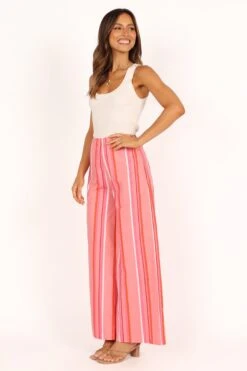 Camie Wide Leg Pant - Pink Stripe 17 Camie Wide Leg Pant - Pink Stripe -Clothing Discount Shop petal and pup usa bottoms camie wide leg pant pink stripe 33487878488241