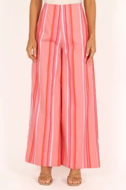 Camie Wide Leg Pant - Pink Stripe 18 Camie Wide Leg Pant - Pink Stripe -Clothing Discount Shop petal and pup usa bottoms camie wide leg pant pink stripe 33487878521009