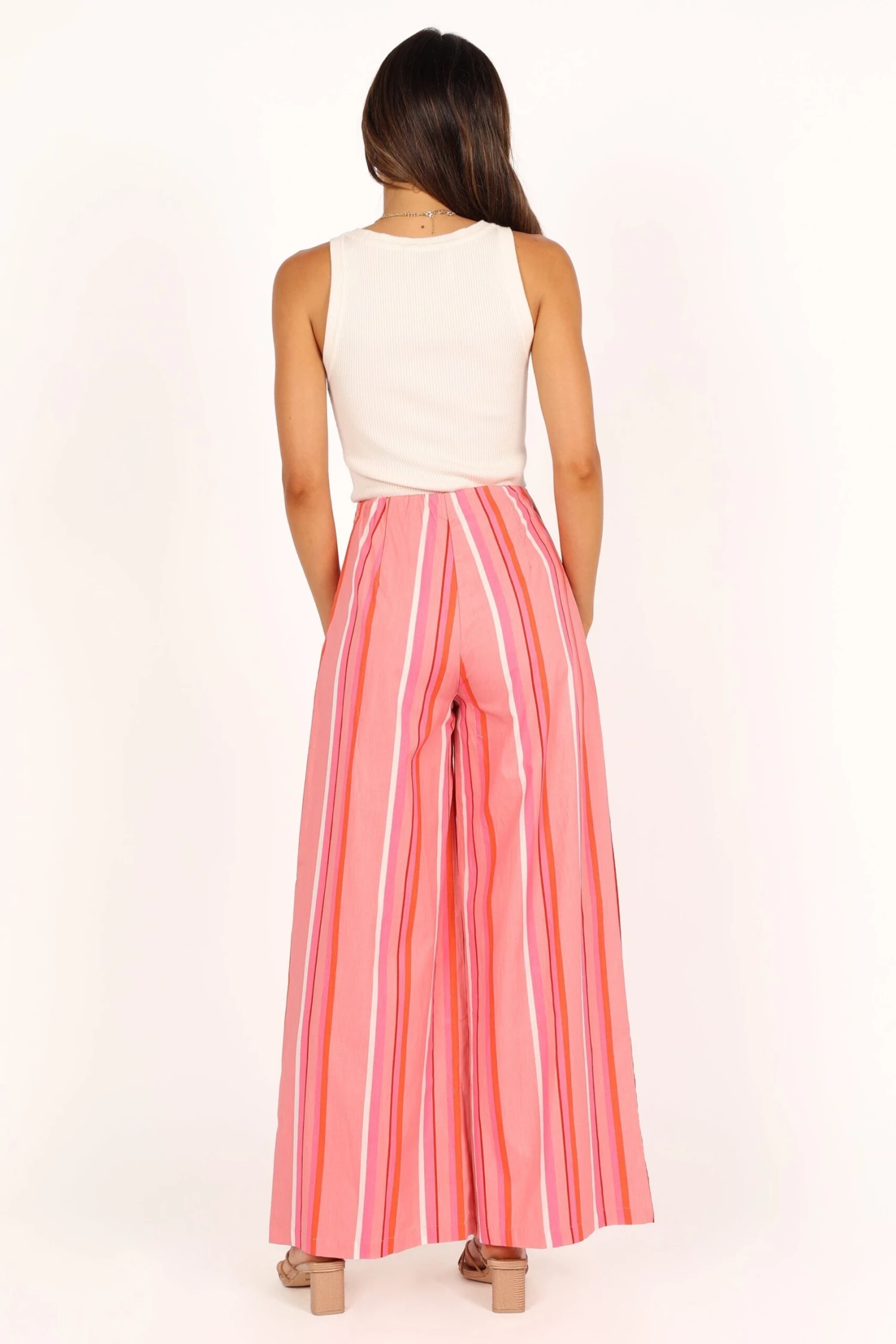 Camie Wide Leg Pant - Pink Stripe 10 Camie Wide Leg Pant - Pink Stripe - Image 8