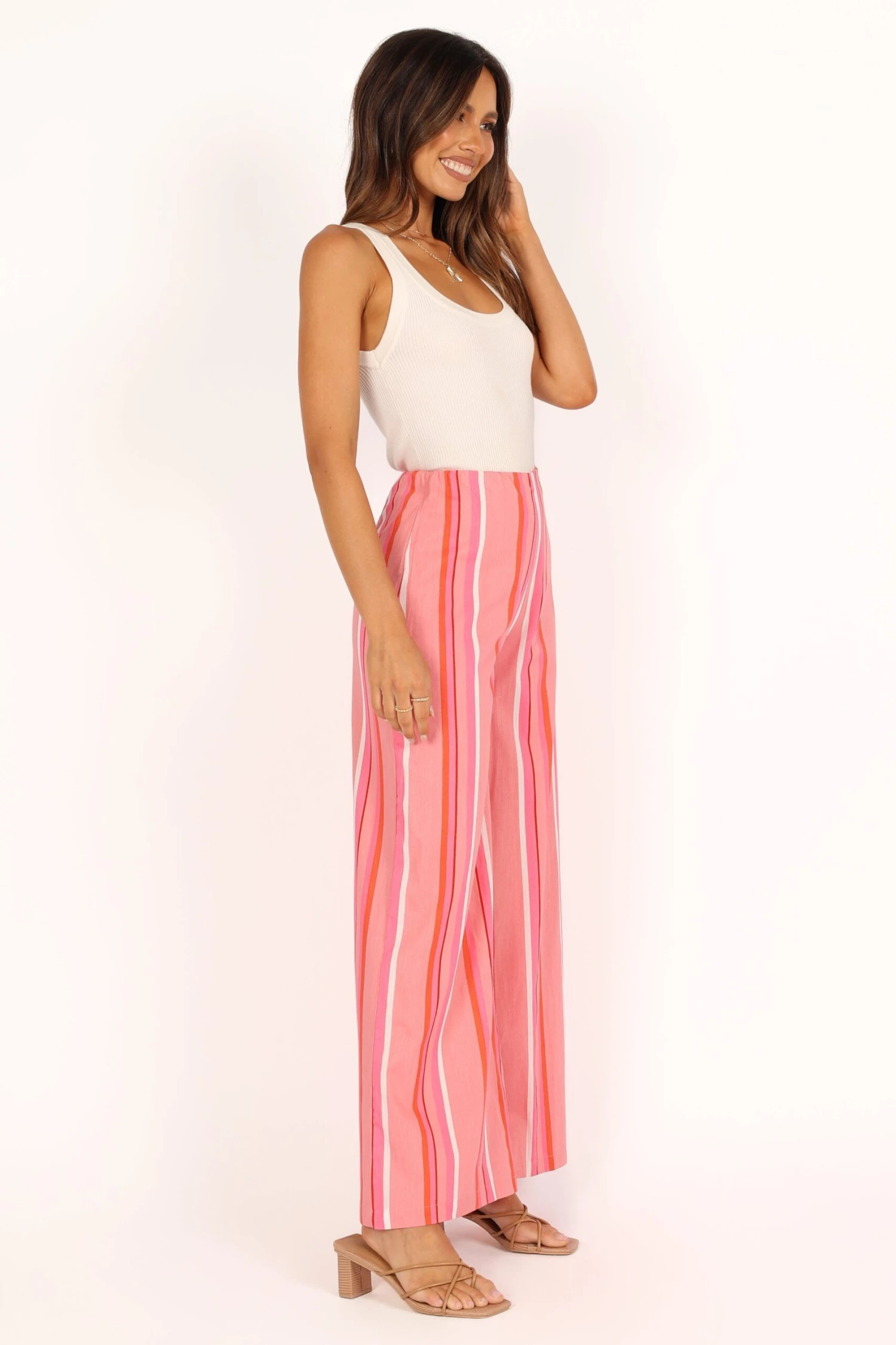 Camie Wide Leg Pant - Pink Stripe 12 Camie Wide Leg Pant - Pink Stripe - Image 10