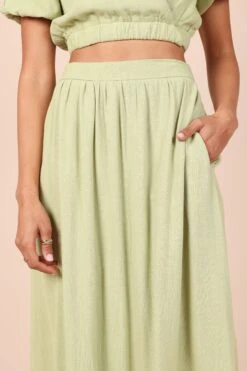 Cecily High Waisted Maxi Skirt - Sage 16 Cecily High Waisted Maxi Skirt - Sage -Clothing Discount Shop petal and pup usa bottoms cecily high waisted maxi skirt sage 32323123773617