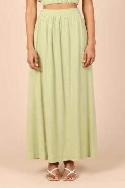 Cecily High Waisted Maxi Skirt - Sage 17 Cecily High Waisted Maxi Skirt - Sage -Clothing Discount Shop petal and pup usa bottoms cecily high waisted maxi skirt sage 32323123806385