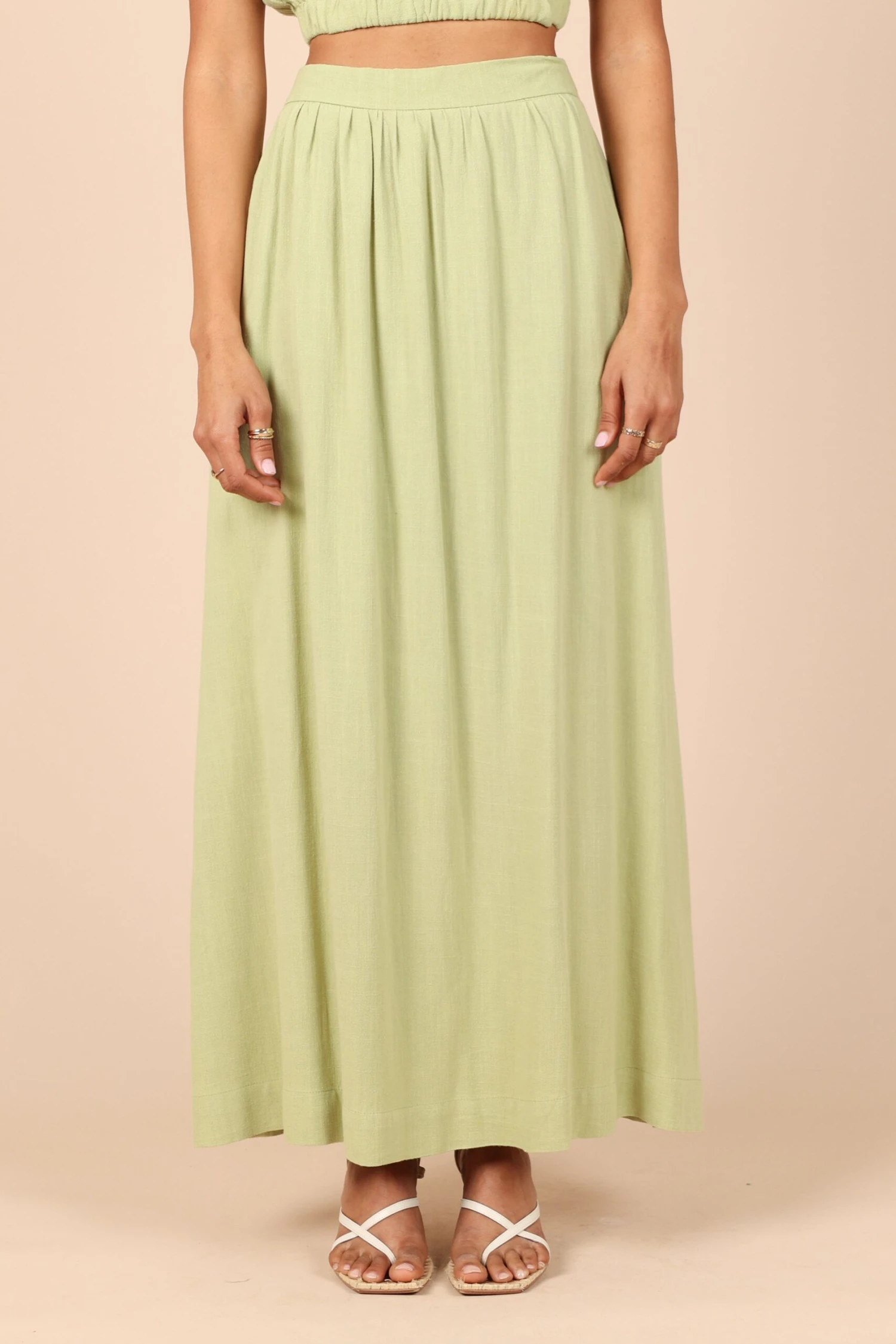Cecily High Waisted Maxi Skirt - Sage 8 Cecily High Waisted Maxi Skirt - Sage - Image 6