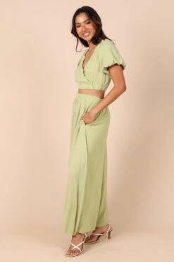 Cecily High Waisted Maxi Skirt - Sage 19 Cecily High Waisted Maxi Skirt - Sage -Clothing Discount Shop petal and pup usa bottoms cecily high waisted maxi skirt sage 32323123871921