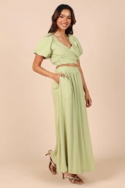 Cecily High Waisted Maxi Skirt - Sage 20 Cecily High Waisted Maxi Skirt - Sage -Clothing Discount Shop petal and pup usa bottoms cecily high waisted maxi skirt sage 32323123904689