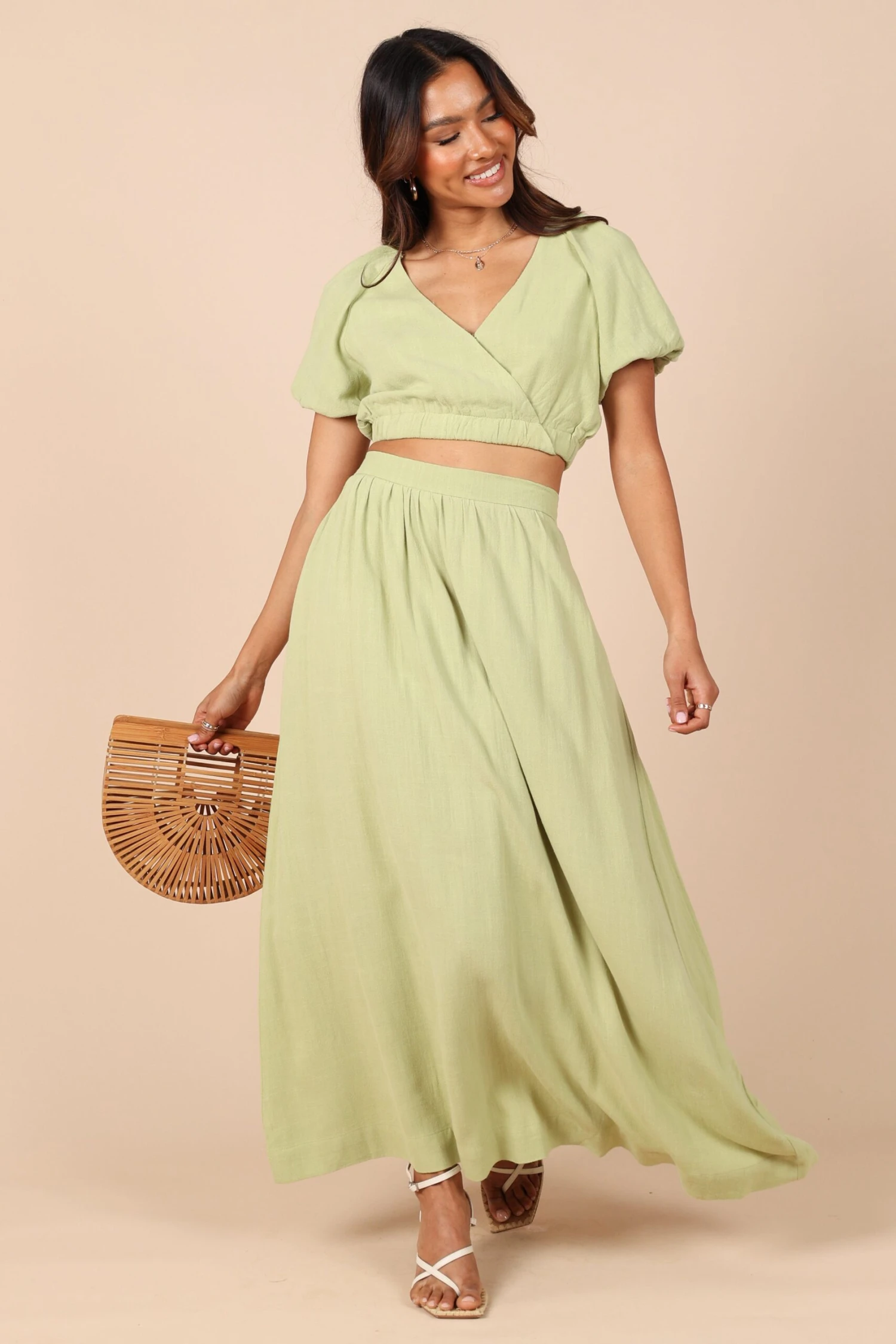 Cecily High Waisted Maxi Skirt - Sage 12 Cecily High Waisted Maxi Skirt - Sage - Image 10