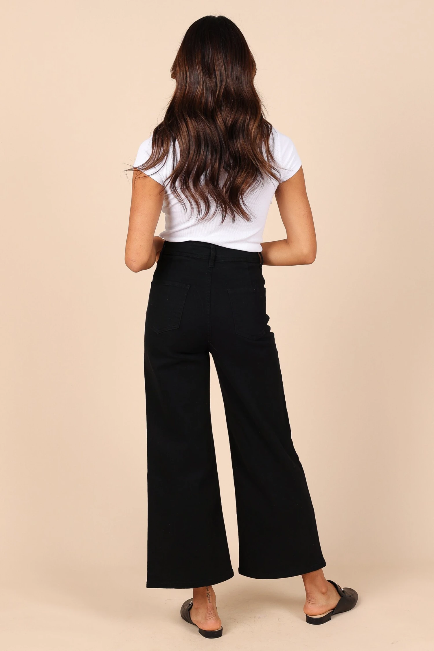 Georgette High Waisted Straight Leg Pants - Black 4 Georgette High Waisted Straight Leg Pants - Black - Image 2
