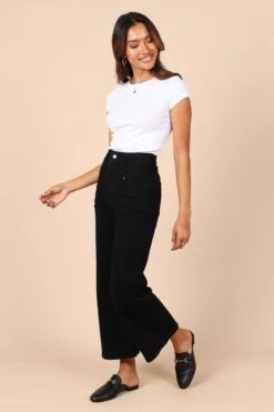 Georgette High Waisted Straight Leg Pants - Black 12 Georgette High Waisted Straight Leg Pants - Black -Clothing Discount Shop petal and pup usa bottoms georgette high waisted straight leg pants black 32507595325617