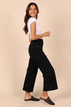 Georgette High Waisted Straight Leg Pants - Black 15 Georgette High Waisted Straight Leg Pants - Black -Clothing Discount Shop petal and pup usa bottoms georgette high waisted straight leg pants black 32507595391153
