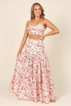Hydra Maxi Skirt - White Floral -Clothing Discount Shop petal and pup usa bottoms hydra maxi skirt white floral 32041033859249