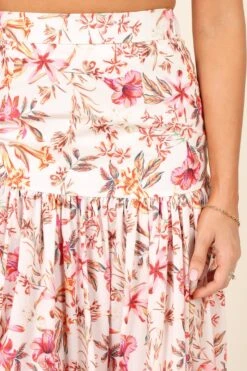 Hydra Maxi Skirt - White Floral -Clothing Discount Shop petal and pup usa bottoms hydra maxi skirt white floral 32041034055857