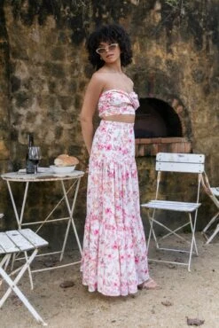 Hydra Maxi Skirt - White Floral -Clothing Discount Shop petal and pup usa bottoms hydra maxi skirt white floral 32080683204785