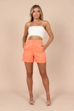 Kali Tailored Shorts - Orange 18 Kali Tailored Shorts - Orange -Clothing Discount Shop petal and pup usa bottoms kali tailored shorts orange 32283954053297