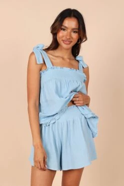 Karlee High Waisted Shorts - Blue