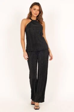 Lulu Plisse Pants - Black 19 Lulu Plisse Pants - Black -Clothing Discount Shop petal and pup usa bottoms lulu plisse pants black 33512920088753