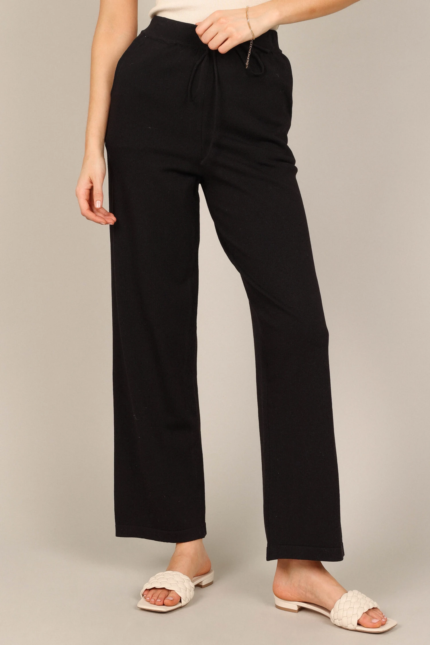 Penelope Knitted Wide Leg Lounge Pants - Black 5 Penelope Knitted Wide Leg Lounge Pants - Black - Image 3