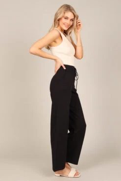 Penelope Knitted Wide Leg Lounge Pants - Black 13 Penelope Knitted Wide Leg Lounge Pants - Black -Clothing Discount Shop petal and pup usa bottoms penelope knitted wide leg lounge pants black 33062068158641